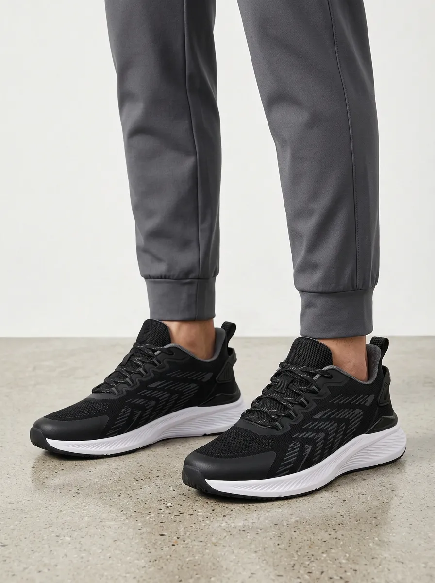 Men's Black Performance Athletic Sneaker