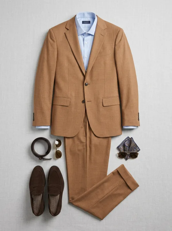 Notch-Lapel Two-Button Tailored Straight-Leg Men's Two-Piece Suit Set