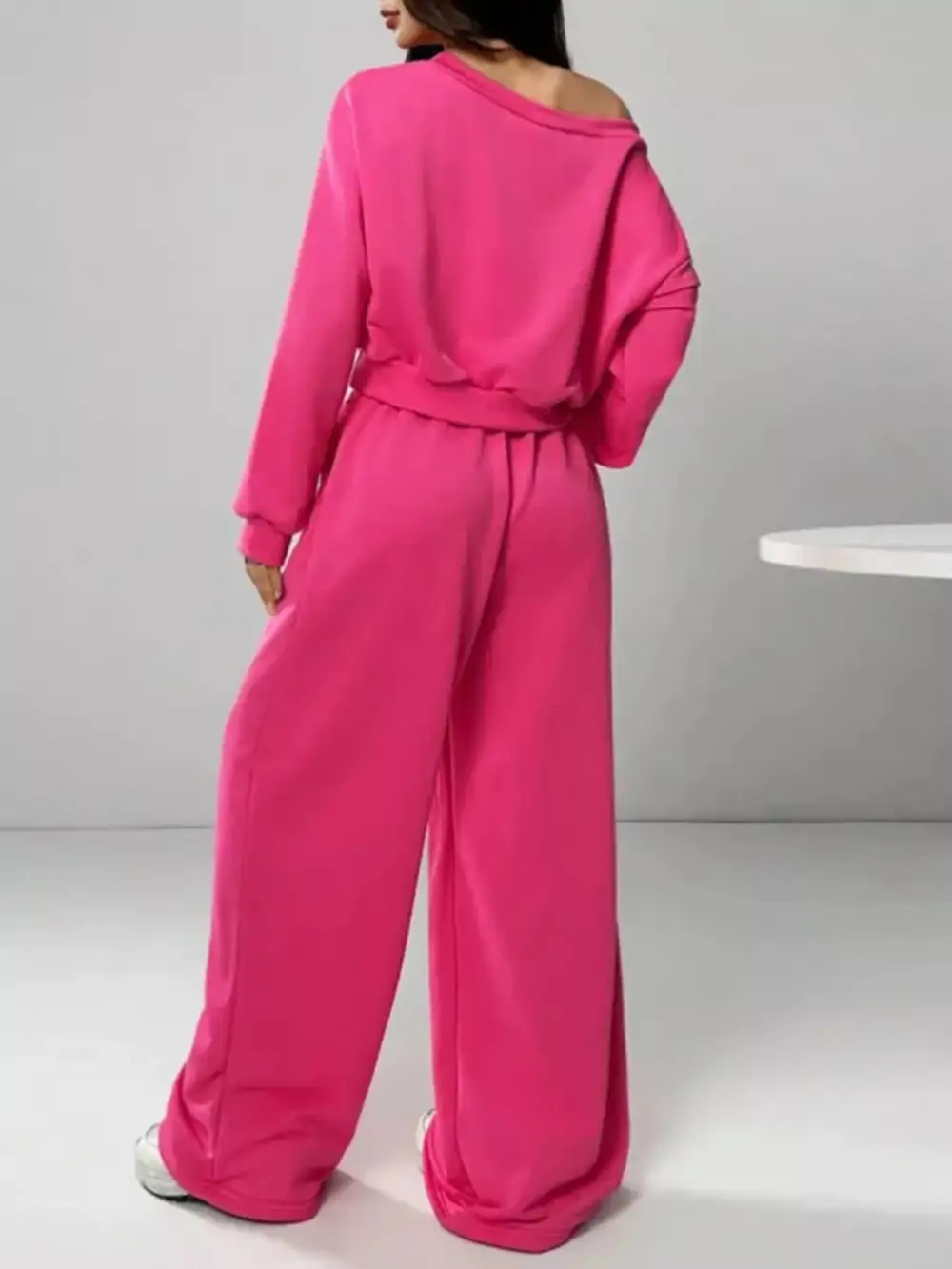 Boat Neck Long Sleeve Top and Pants Set