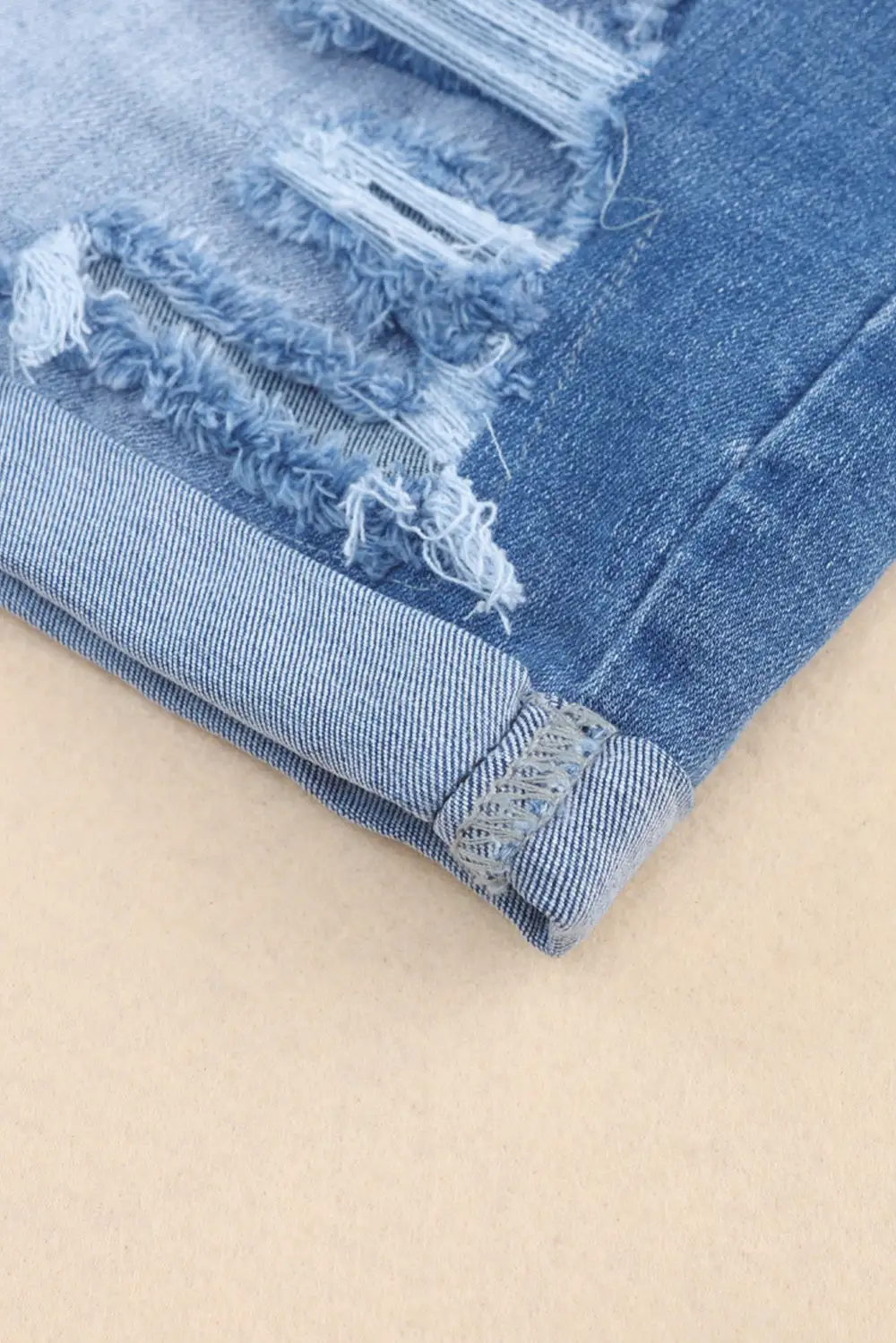 Sky Blue Vintage Distressed High Waist