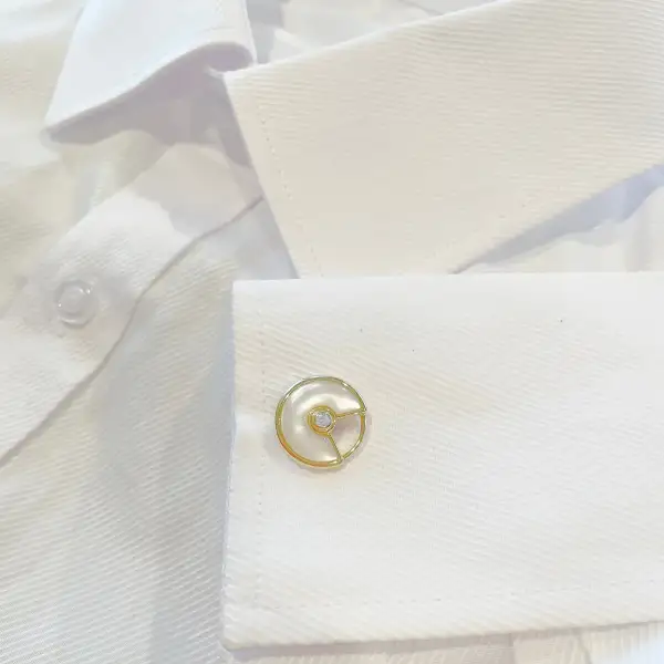 Classic Refined Diamond Mother Of Pearl Cufflinks