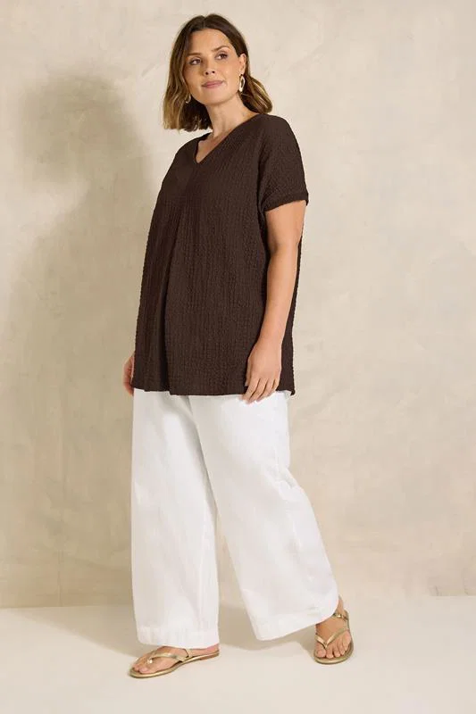 ESSENTIAL Curve 2 Pack Pink & Brown Pleat Tops detail 3