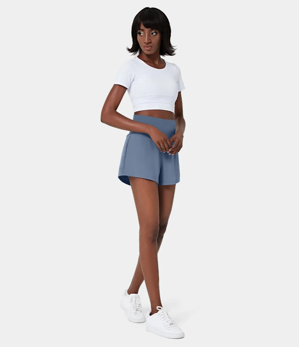 2026🔥  Super High Waisted Back Pocket & Side Hidden Pocket 2-in-1 Yoga Shorts 2.5