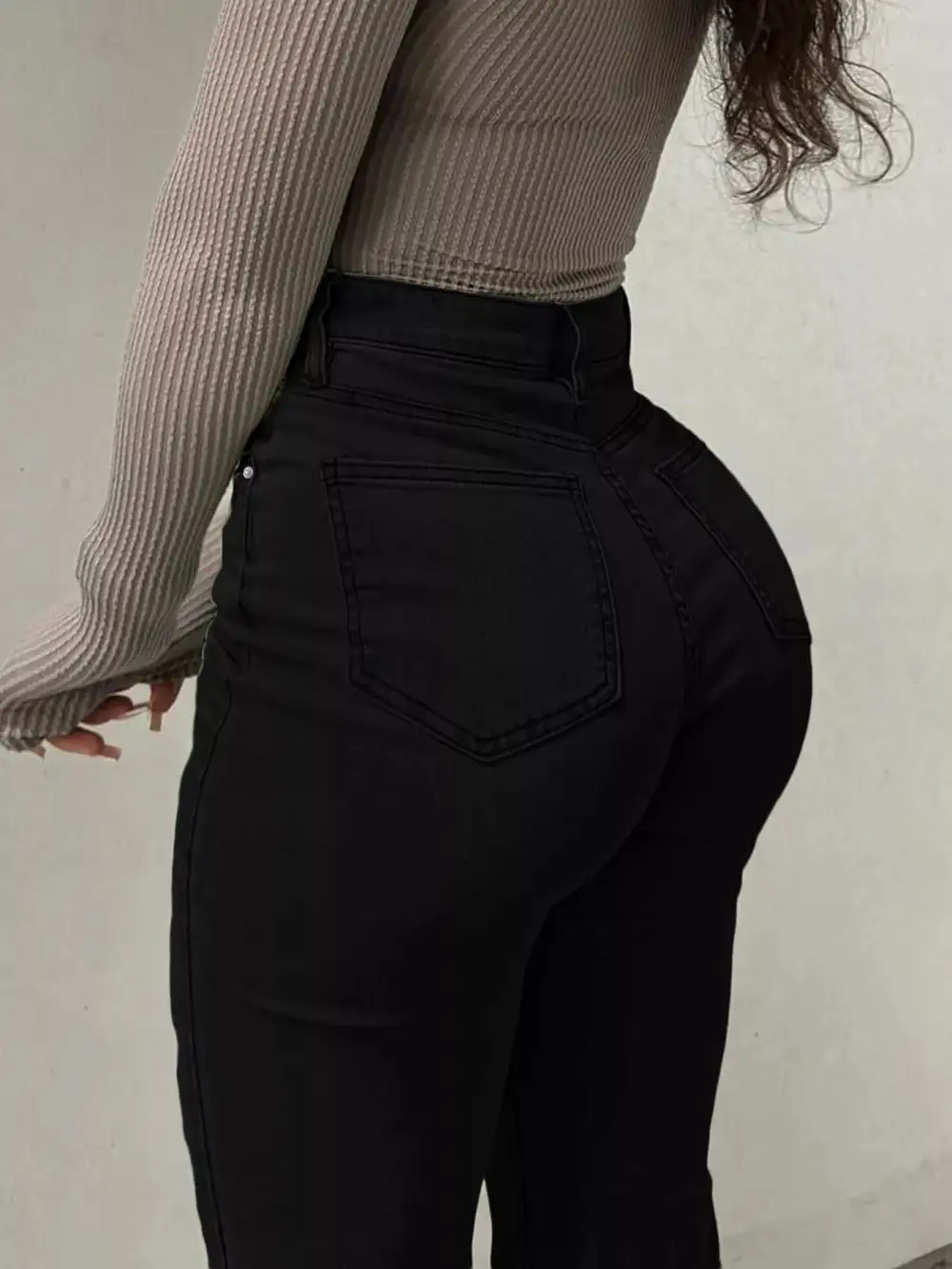 Women' High-Waisted Flare Leg Jeans Stretchy Pants