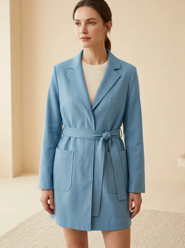Belted Lapel Outerwear Coat