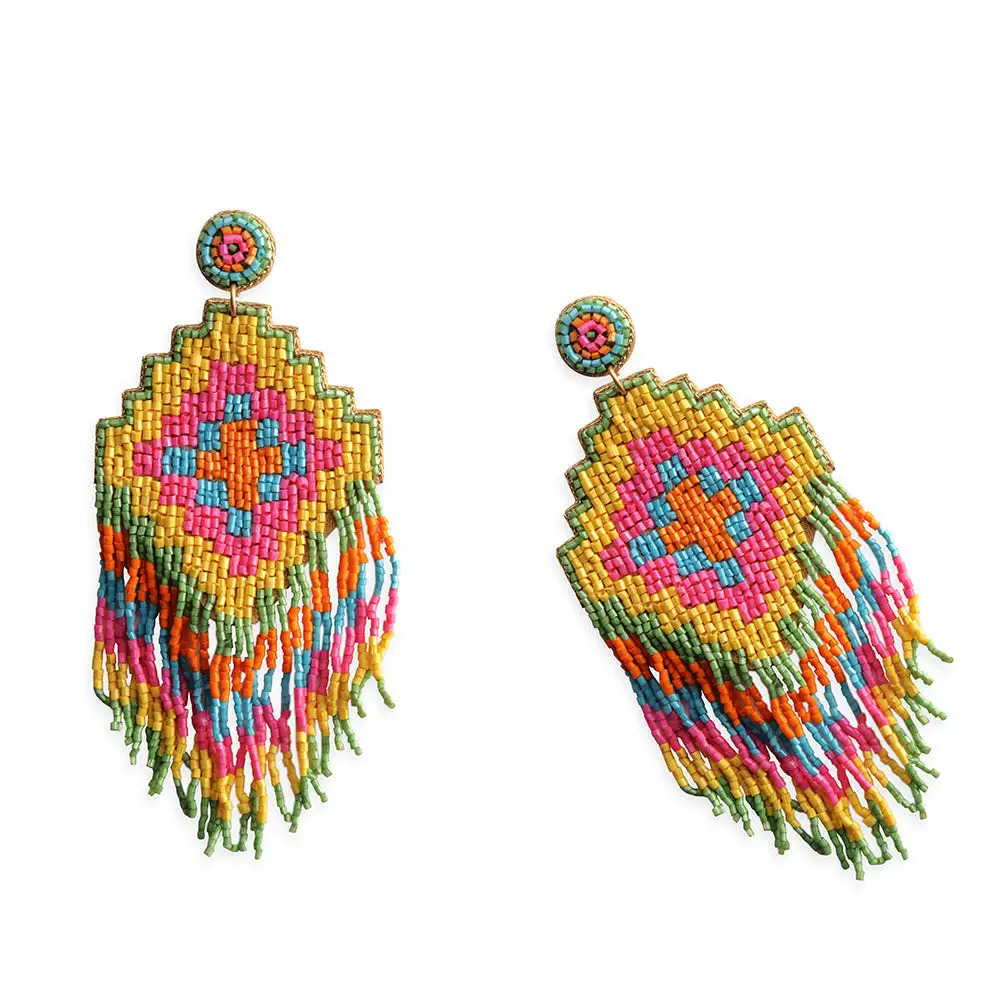 Delicate Subtle Artful Beaded Earrings
