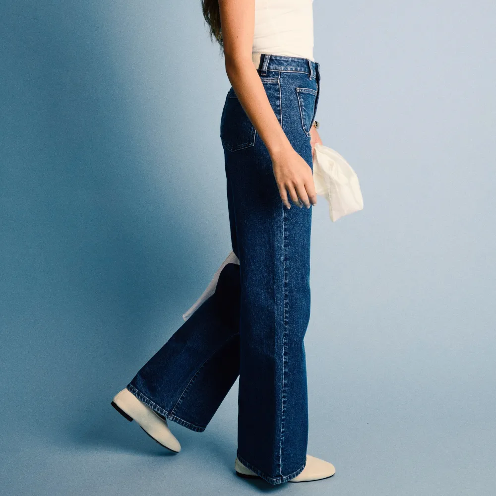 Women's Straight Wide Leg High Waist Jeans