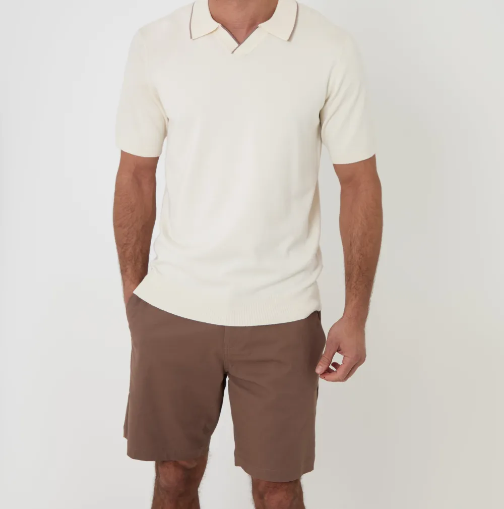Men's Brown Regular-Fit Stretch Chino Shorts
