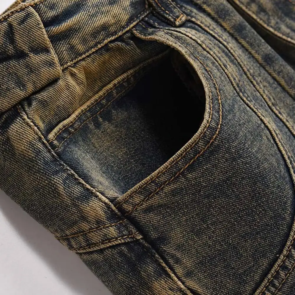 Straight-Leg Acid-Wash Jeans