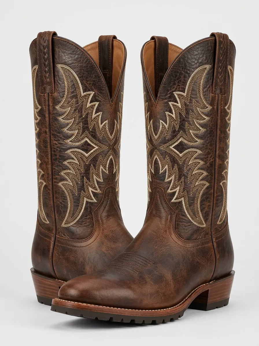 Unisex Western Cowboy Embroidered Cowboy Boots