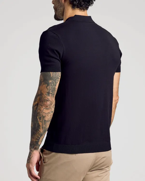 Sweater-Knit Men's Polo Shirt