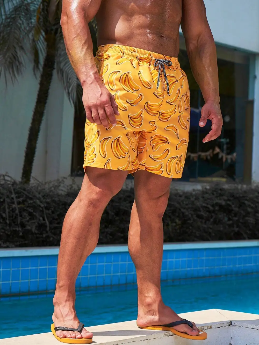 Men's Resort Banana Print Swim Trunks