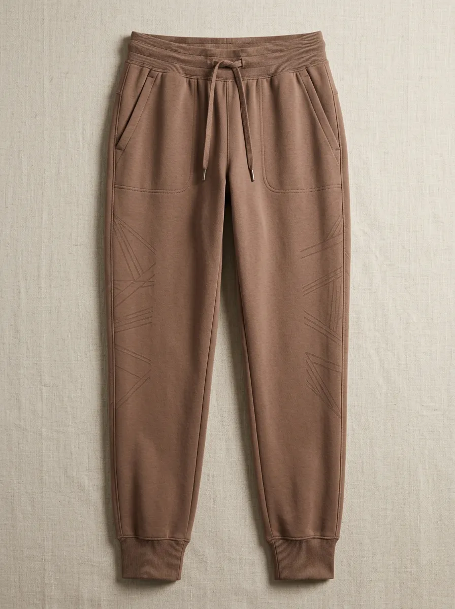Women's Brown Geometric Pattern Printed Joggers
