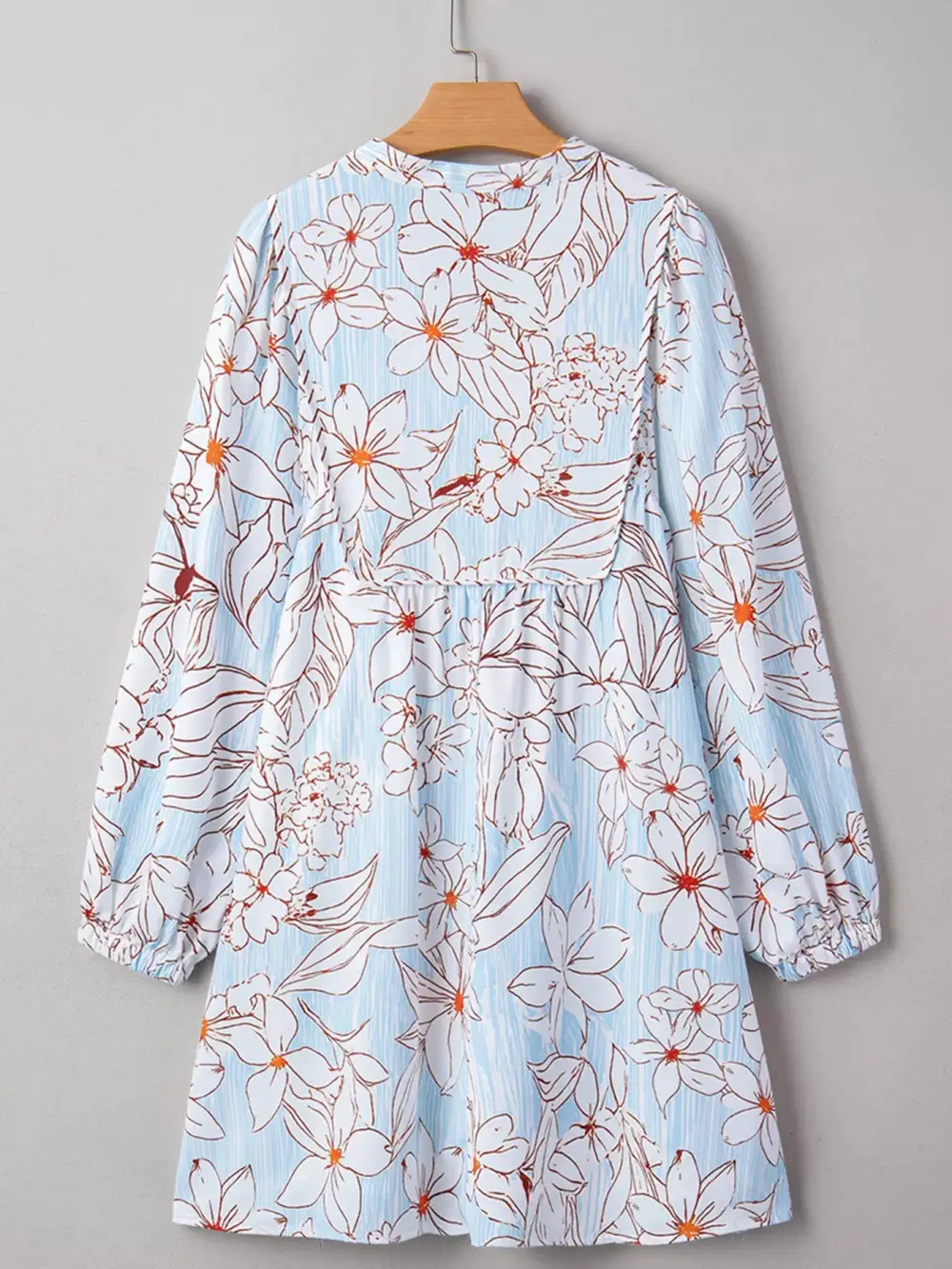 Comfort Fit Floral Printed Long Sleeve Mini Dress