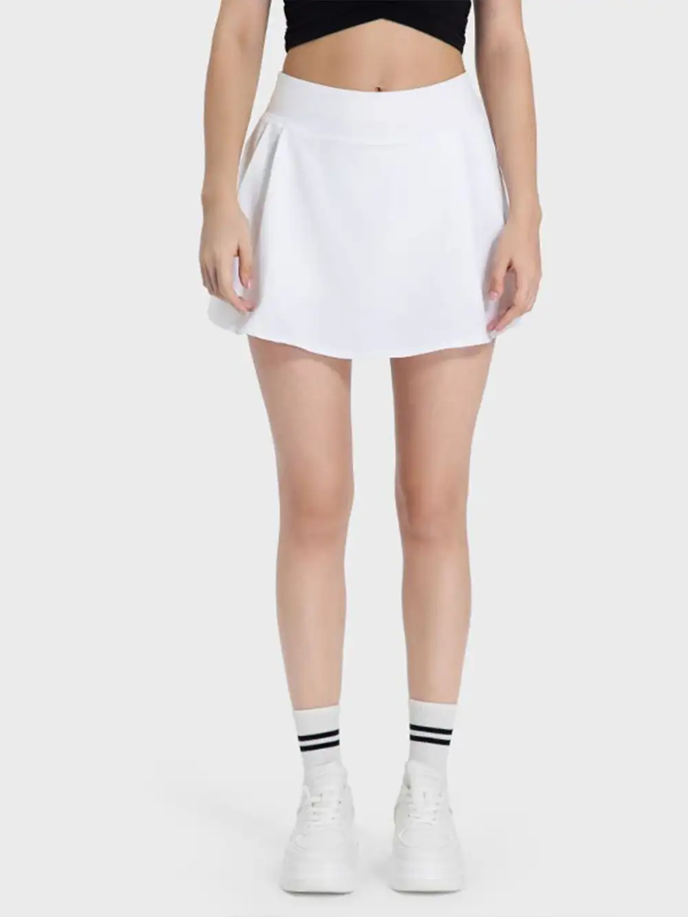 Textured Pleated Detail Skirt