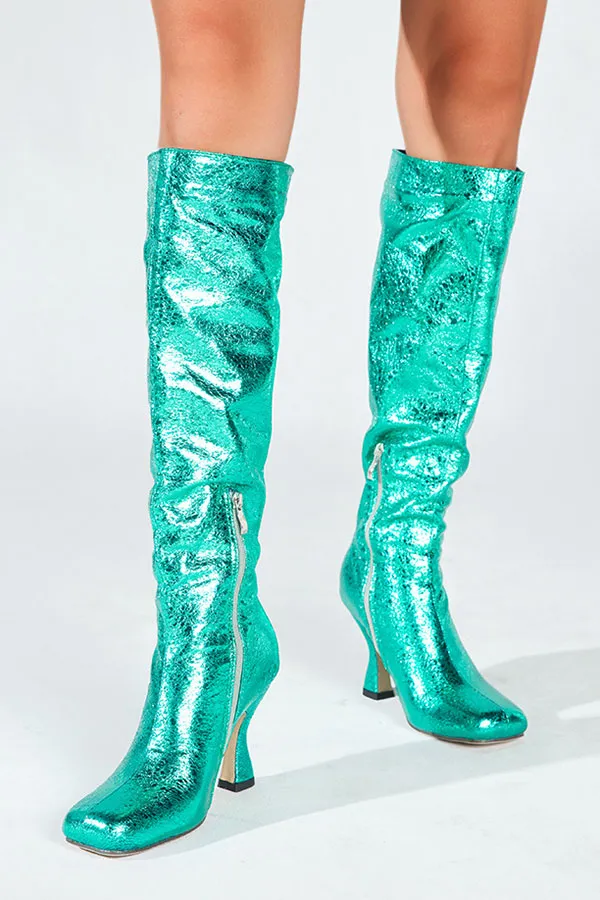 Bright Square-Toe Boots