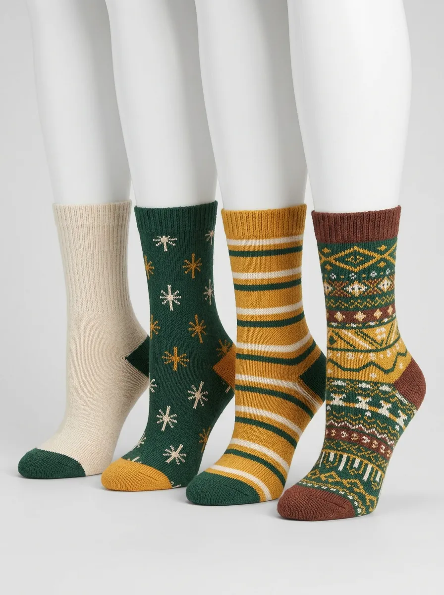 Women's Vintage-Print Four Pair Socks