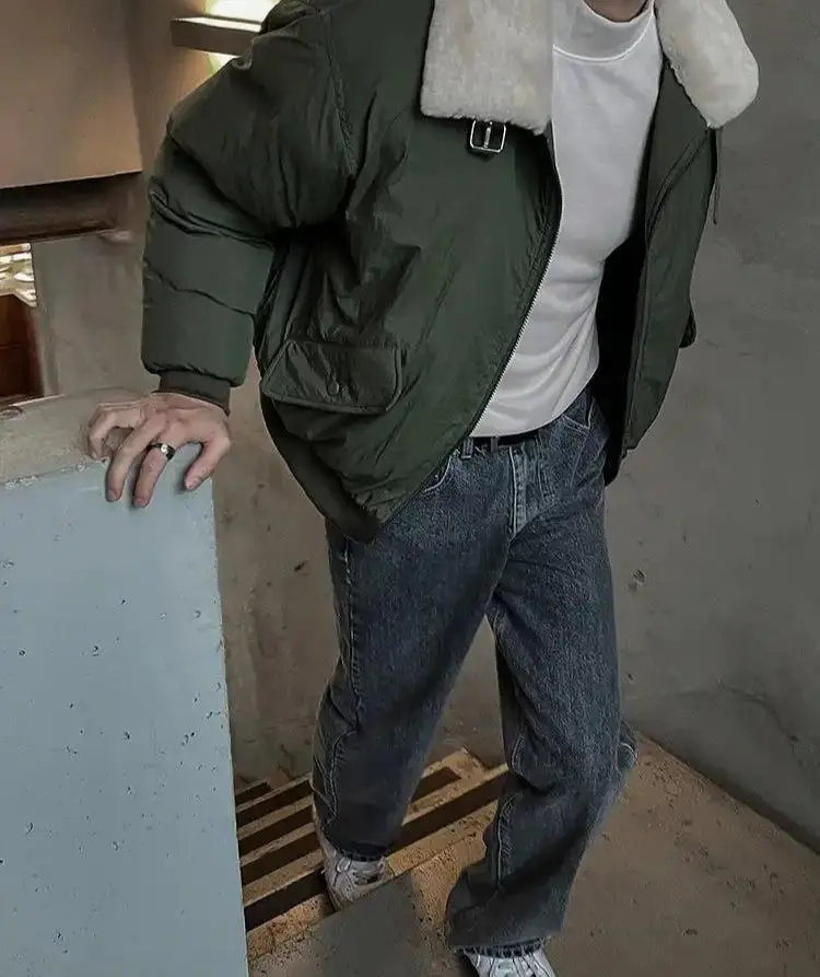 Stone Washed Straight Fit Jeans