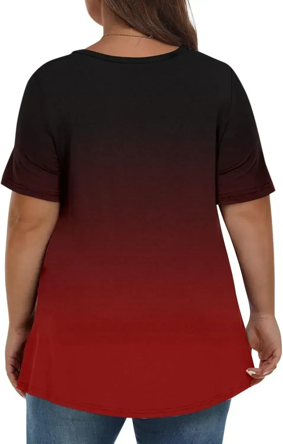 Plus Size Tops for Women Dressy Short Sleeve V Neck Shirts for Women Summer Tops for Women 2024 Floral Print Top