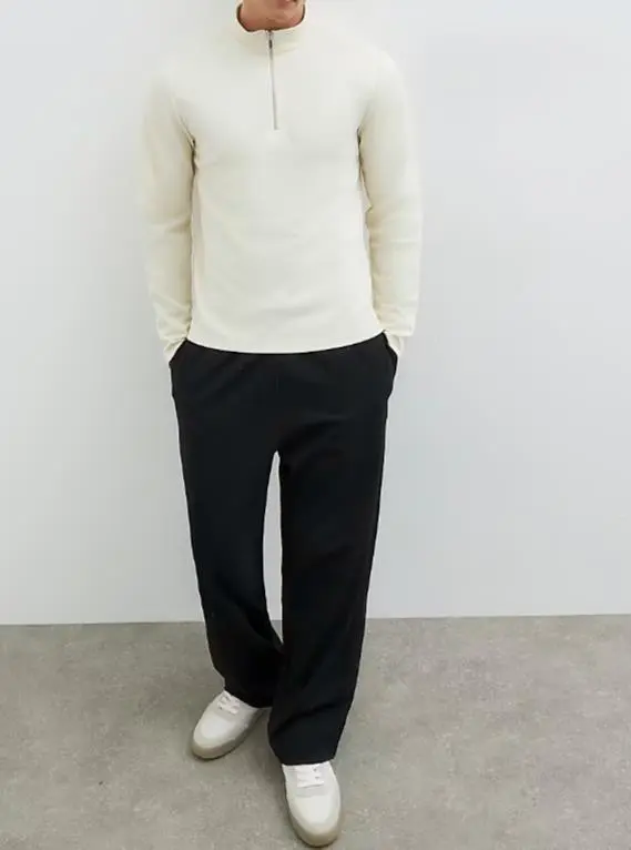 Men's Beige Fashion Basic Inner Sweatshirt