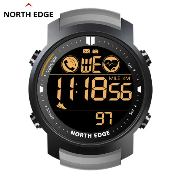 North Edge Black digital smart watch waterproof LAKER