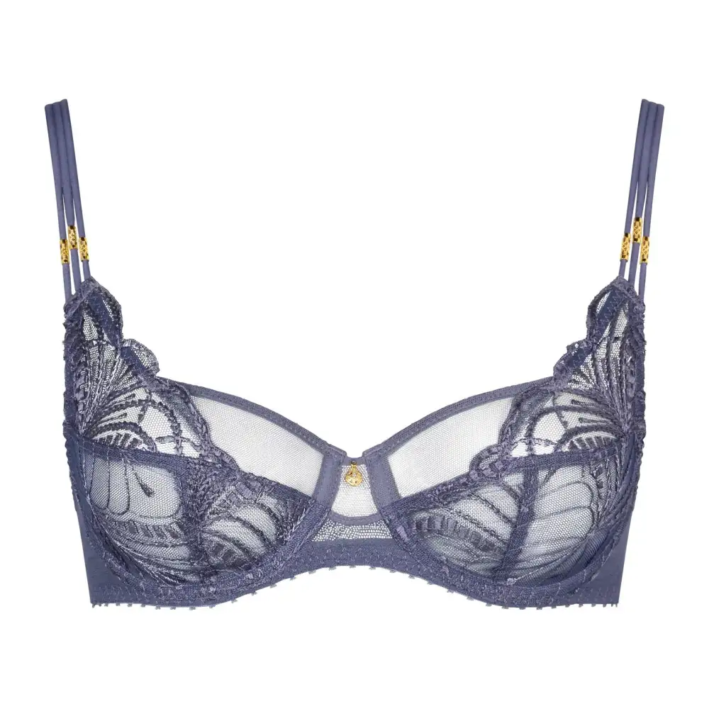 Women's Full Coverage Three-Part Cup Chimney Back Embroidery Bra