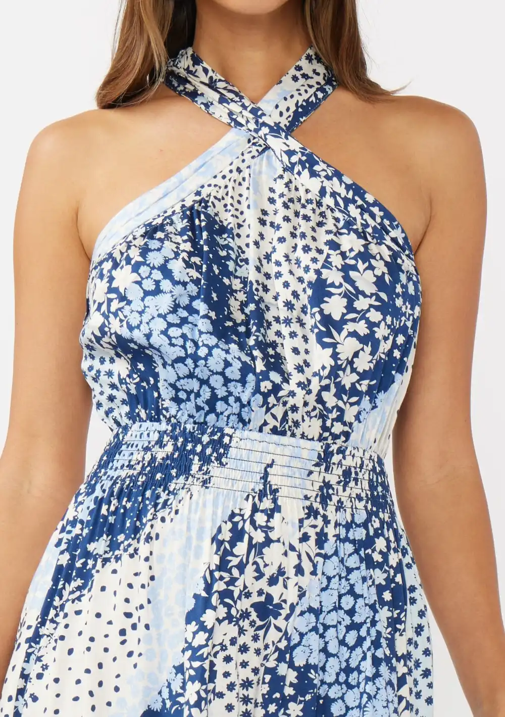 Floral Criss Cross Neck Dress