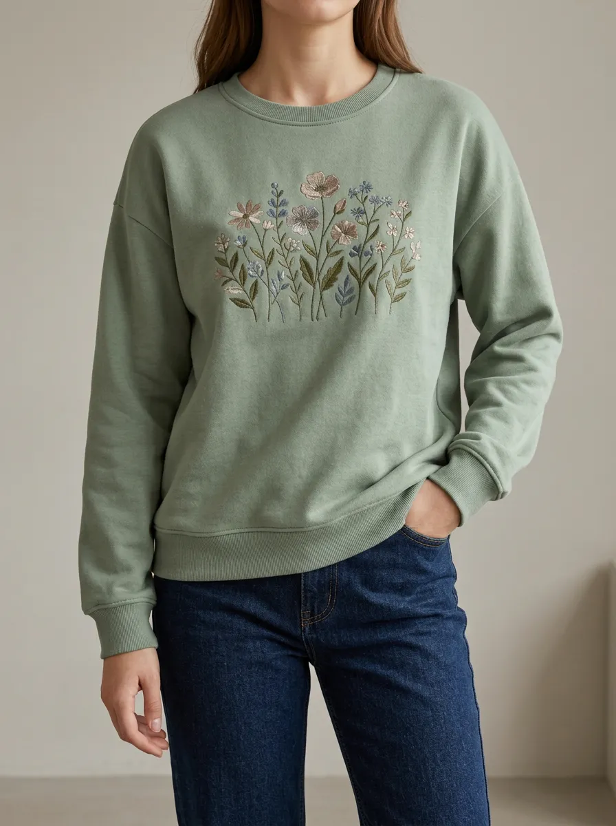 Everyday Pullover with Floral Detail