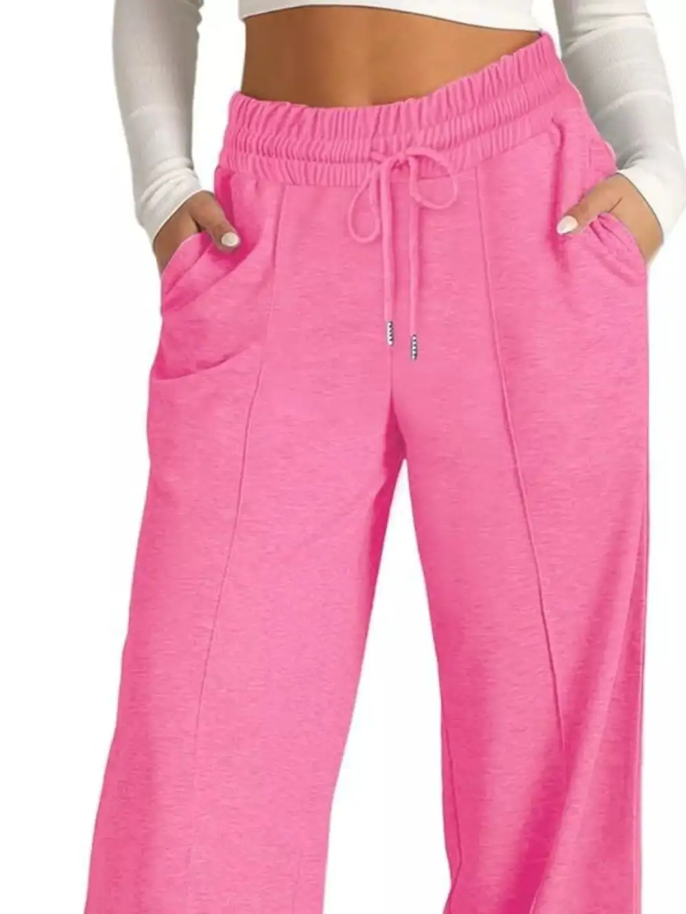 Wide Leg Drawstring Relaxed Fit Pocketed Pants