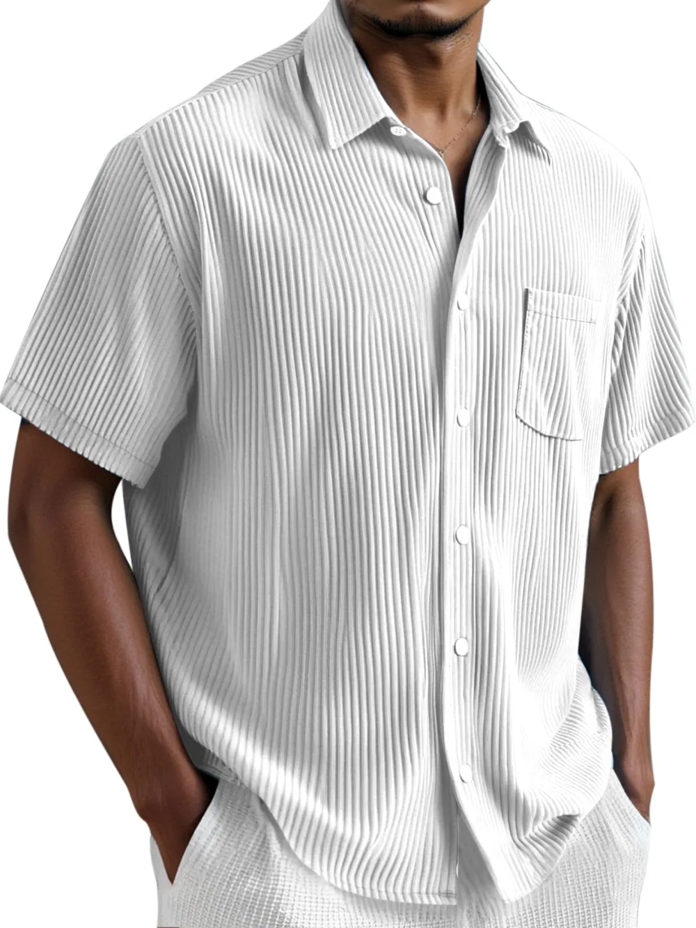 Comfort Fit Short Sleeve Button Front Shirt