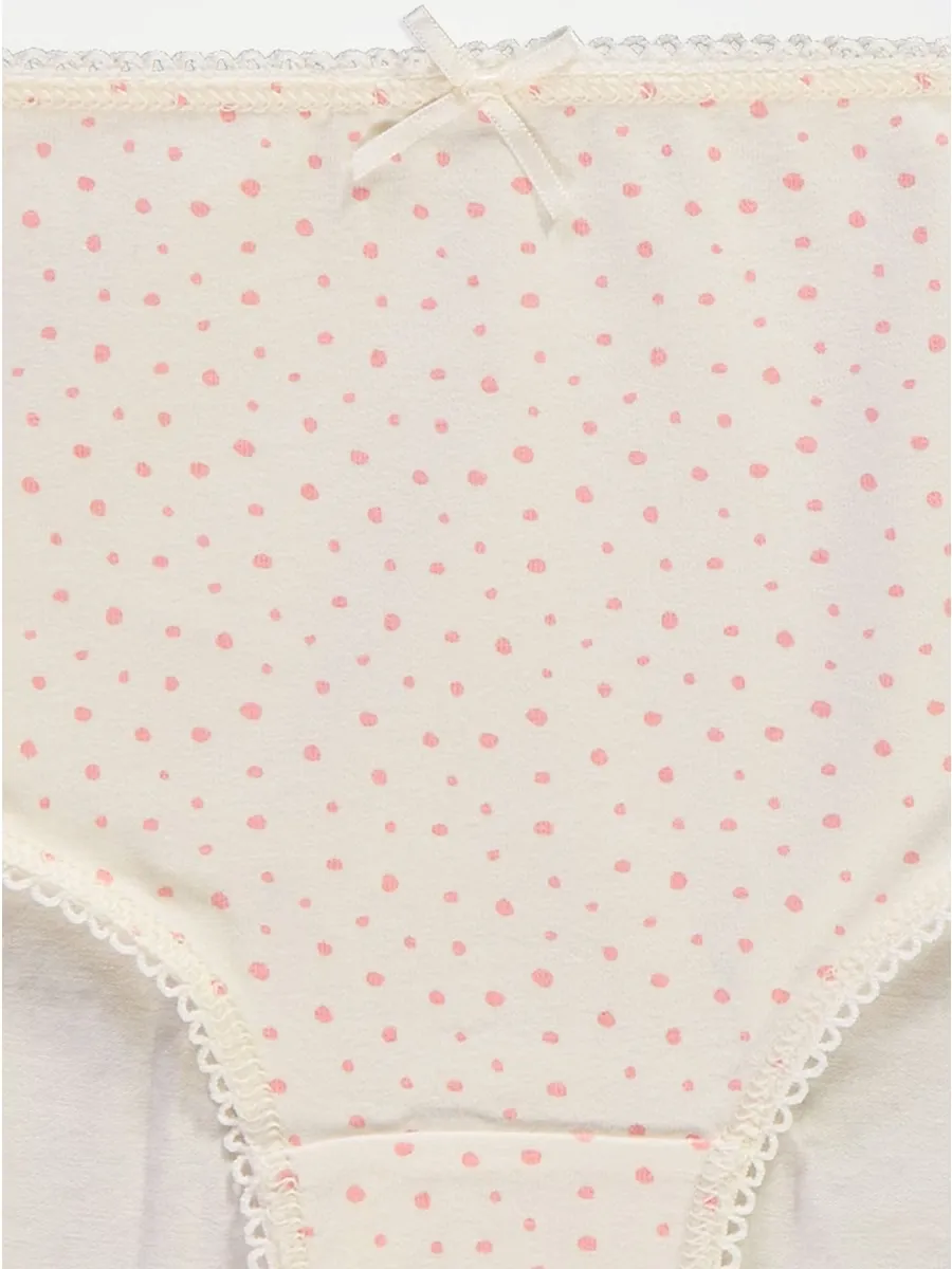 Pink Heart Spot Briefs 10 Pack