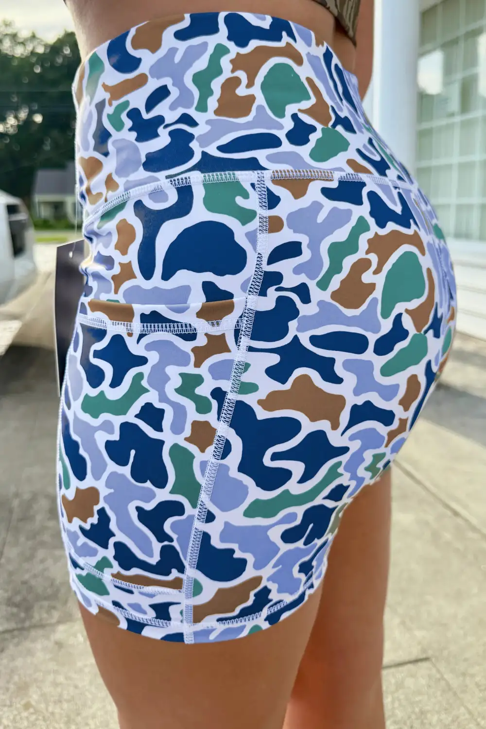 Blue Skies Camo Biker Shorts