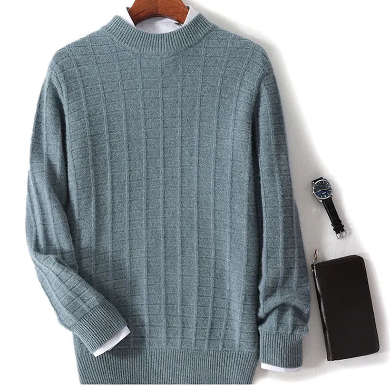 Wool Crewneck Smart Casual Pullover Men's Sweater