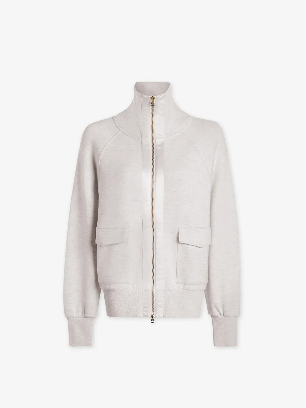 Classic Full-Zip Stand-Collar Pocketed Sweatshirt