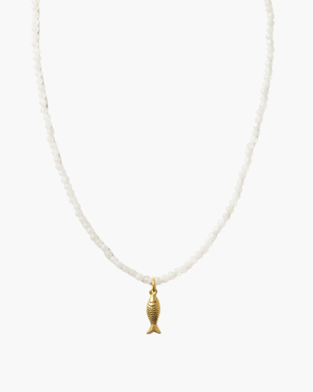 Textured Fish Gemstone Necklace