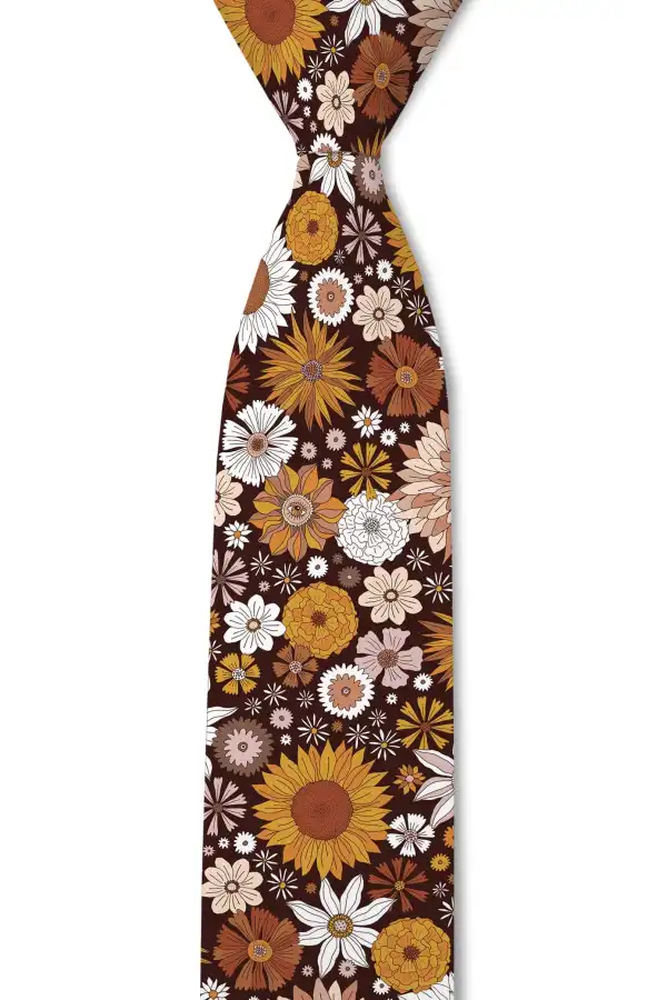 Clean Botanical Floral Pattern Necktie