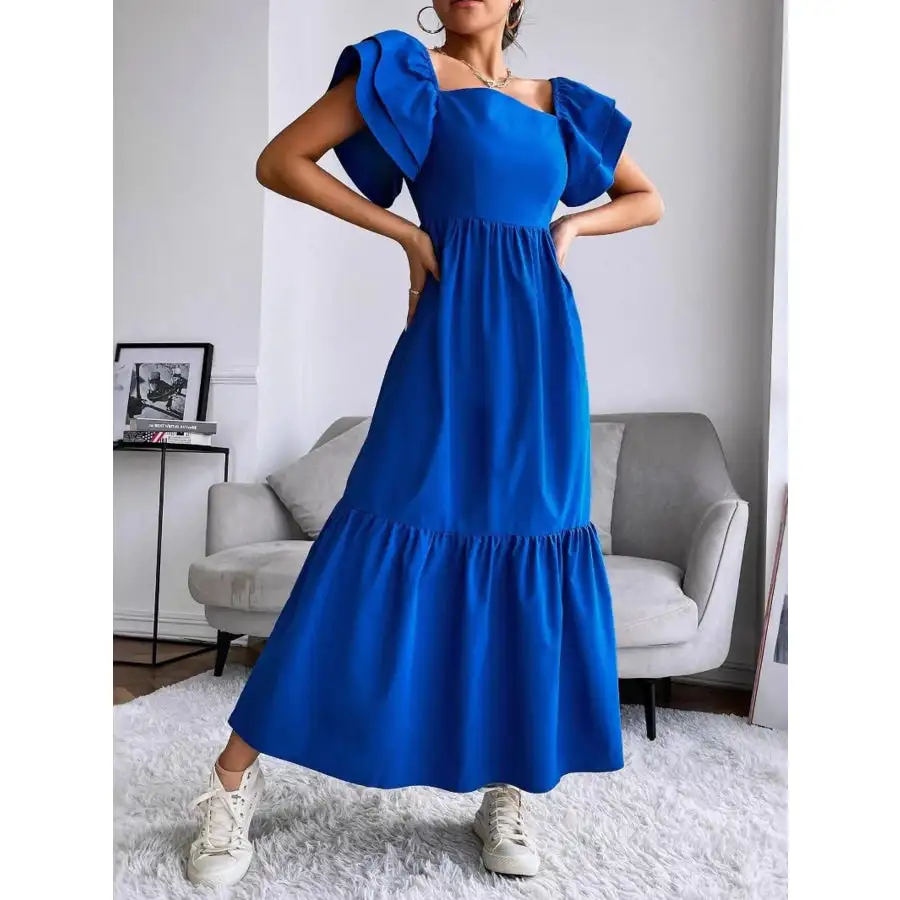 Tiered Square Neck Maxi Dress