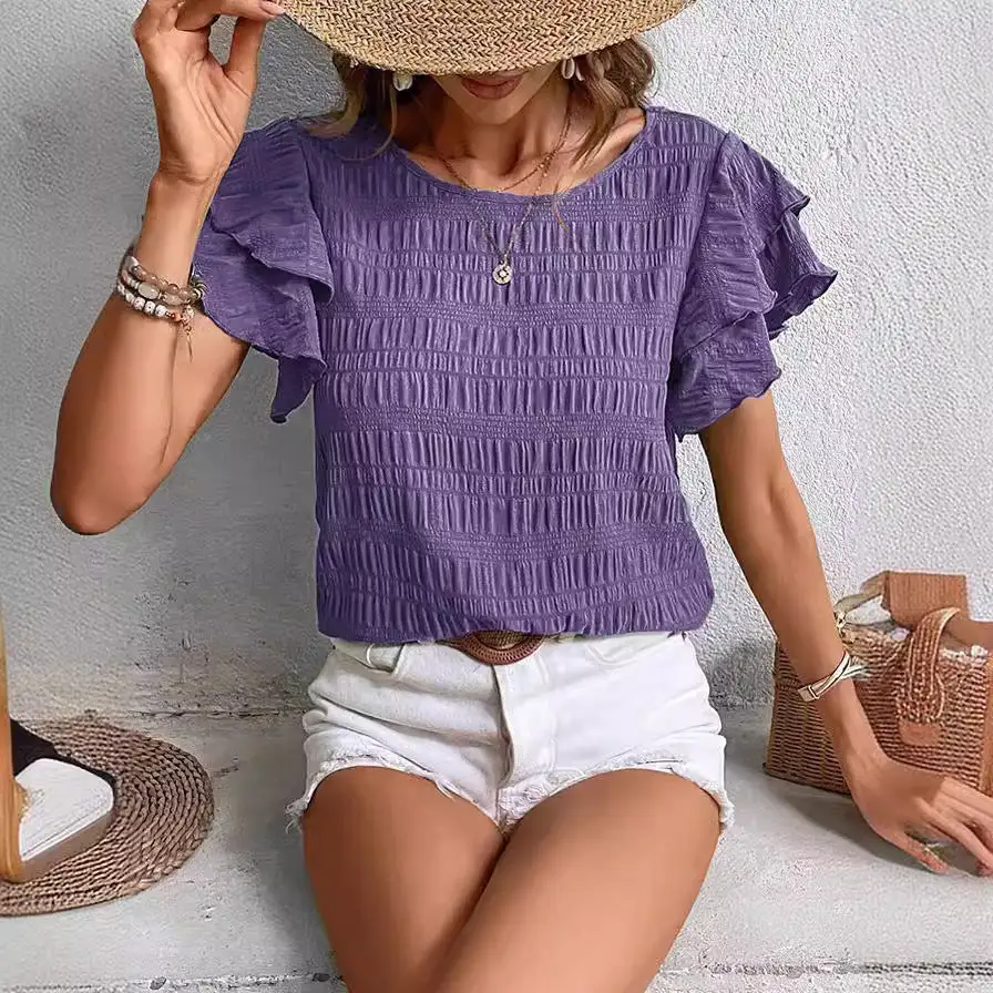 Ruffle Sleeve Casual Top