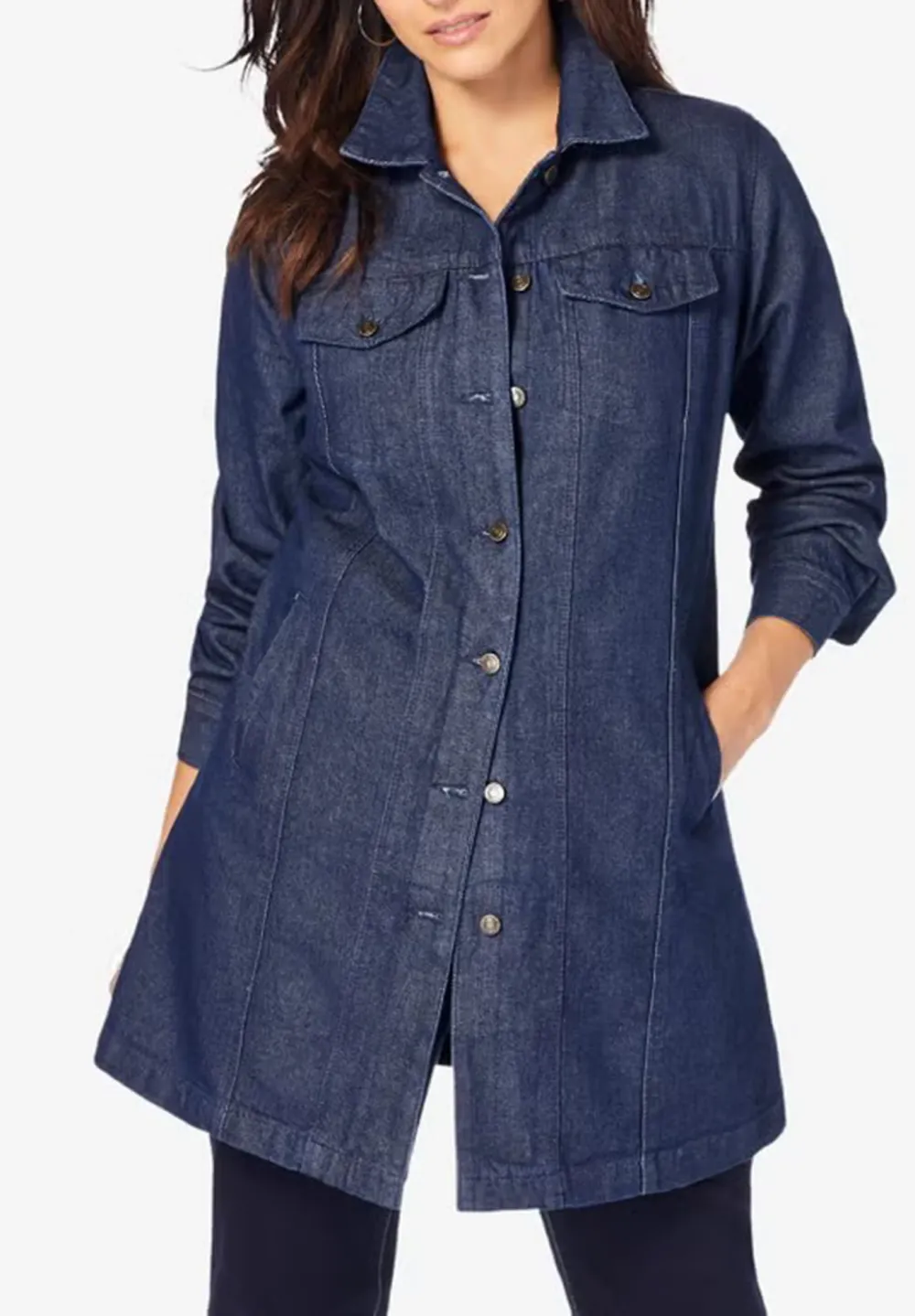 Solid Color Denim Jacket