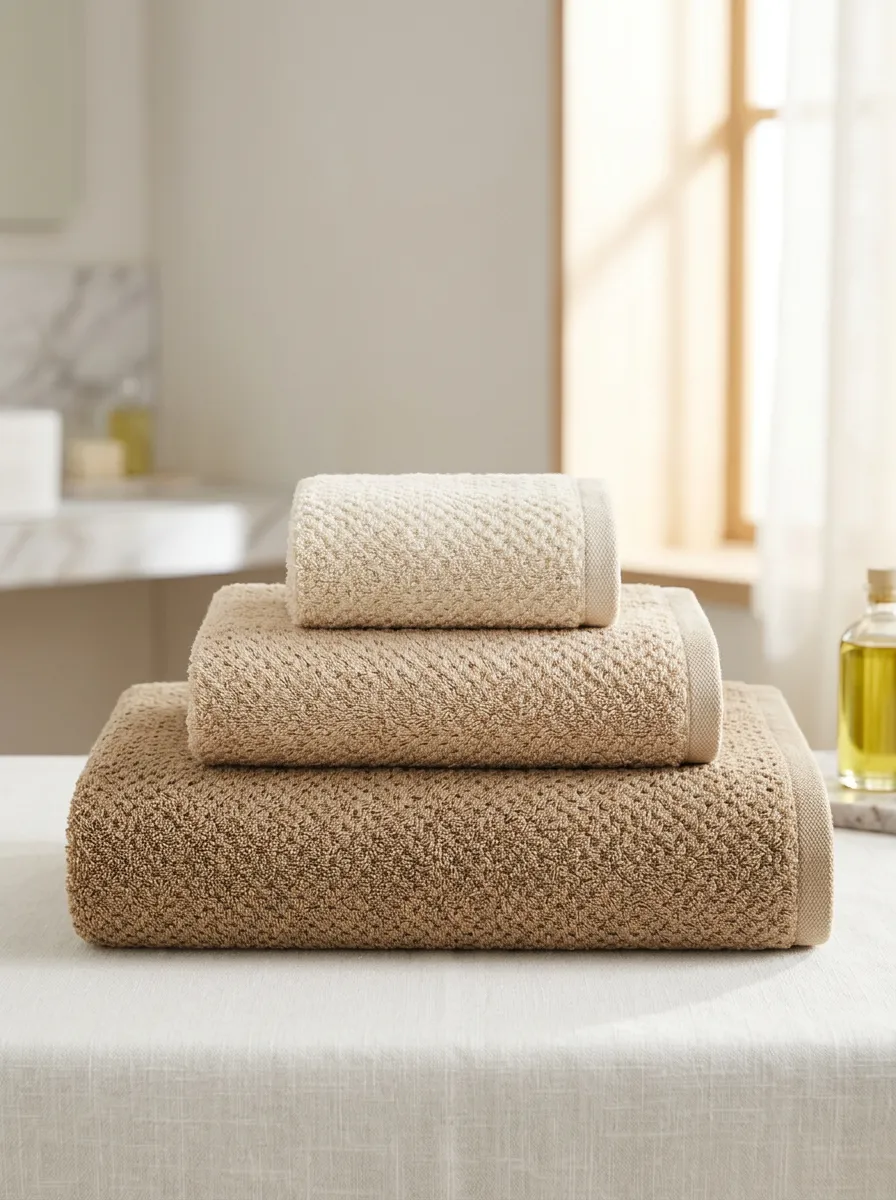 Clean-Look Textured Cotton Three-Piece Towel Set