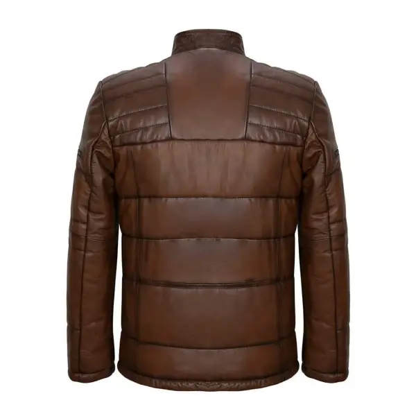 Refined Leather Biker Motorcycle Quilted Jacket