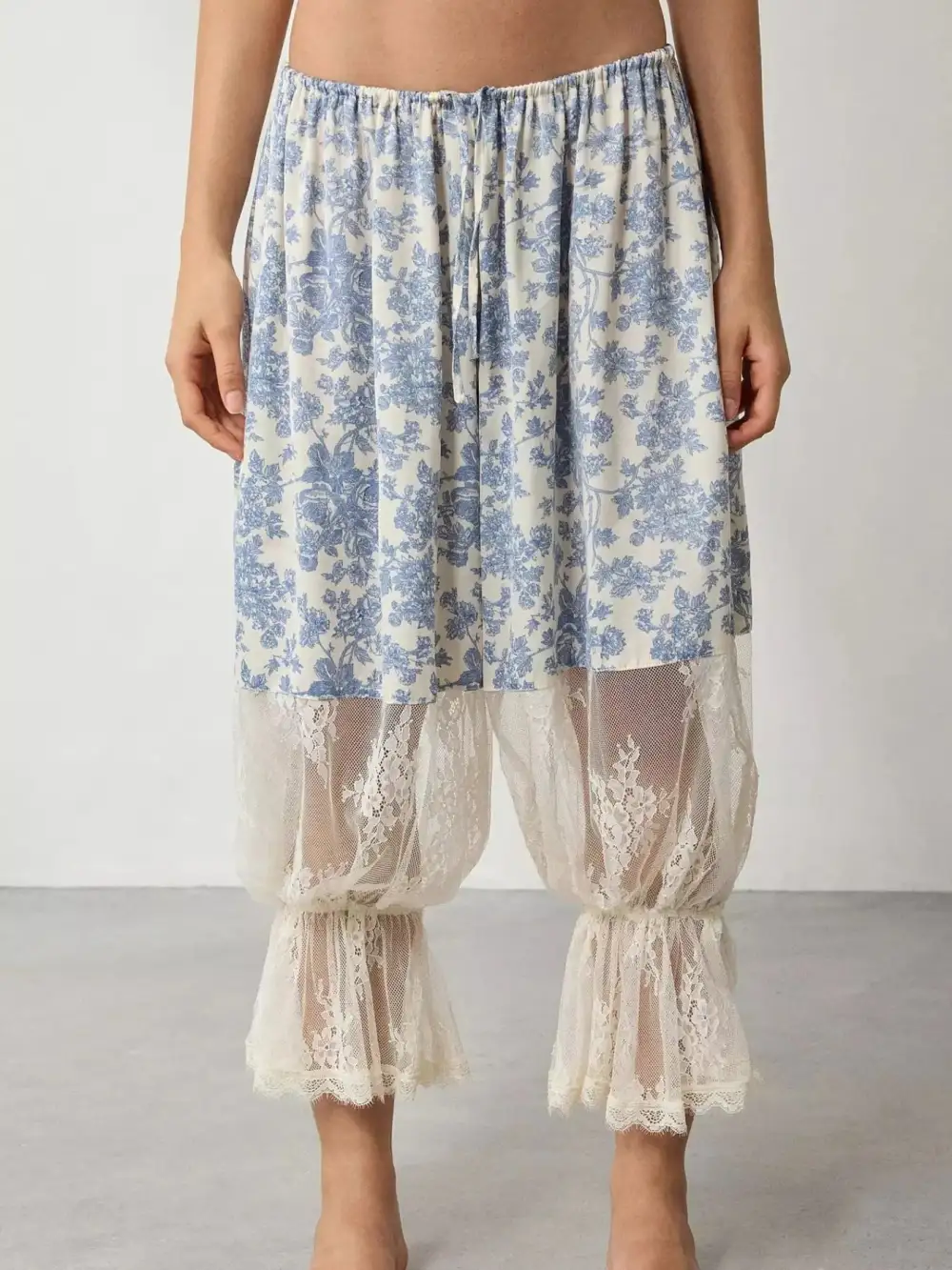 Floral Lace Patchwork Pants