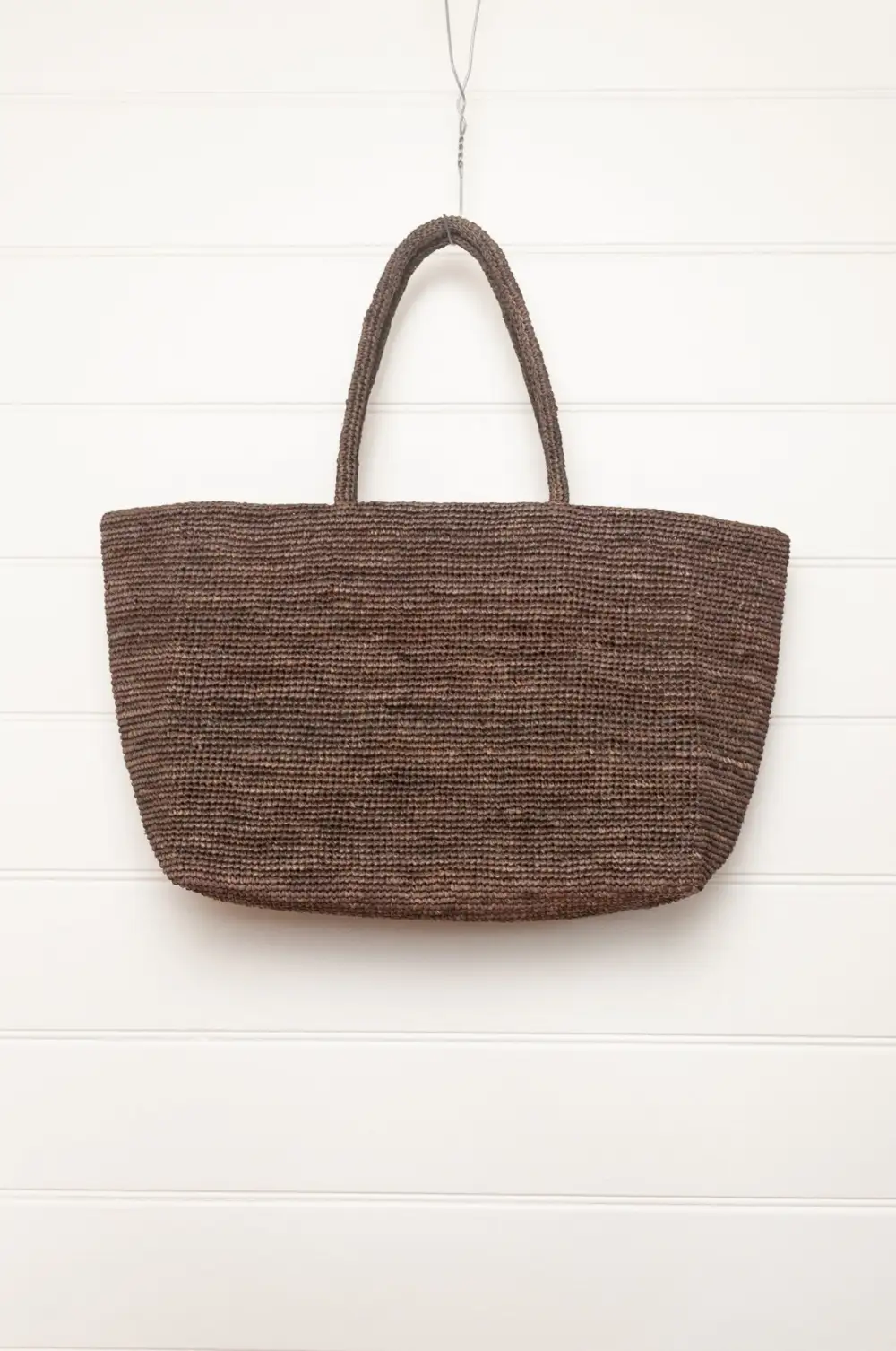 Pocketed Raffia Tote Bag
