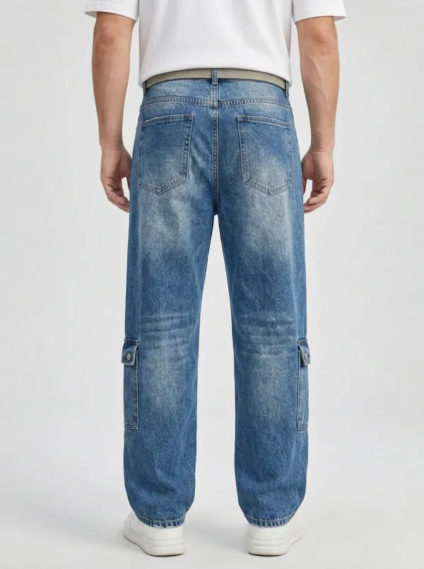 Unisex Modern Streetwear Graffiti Star Cargo Jeans