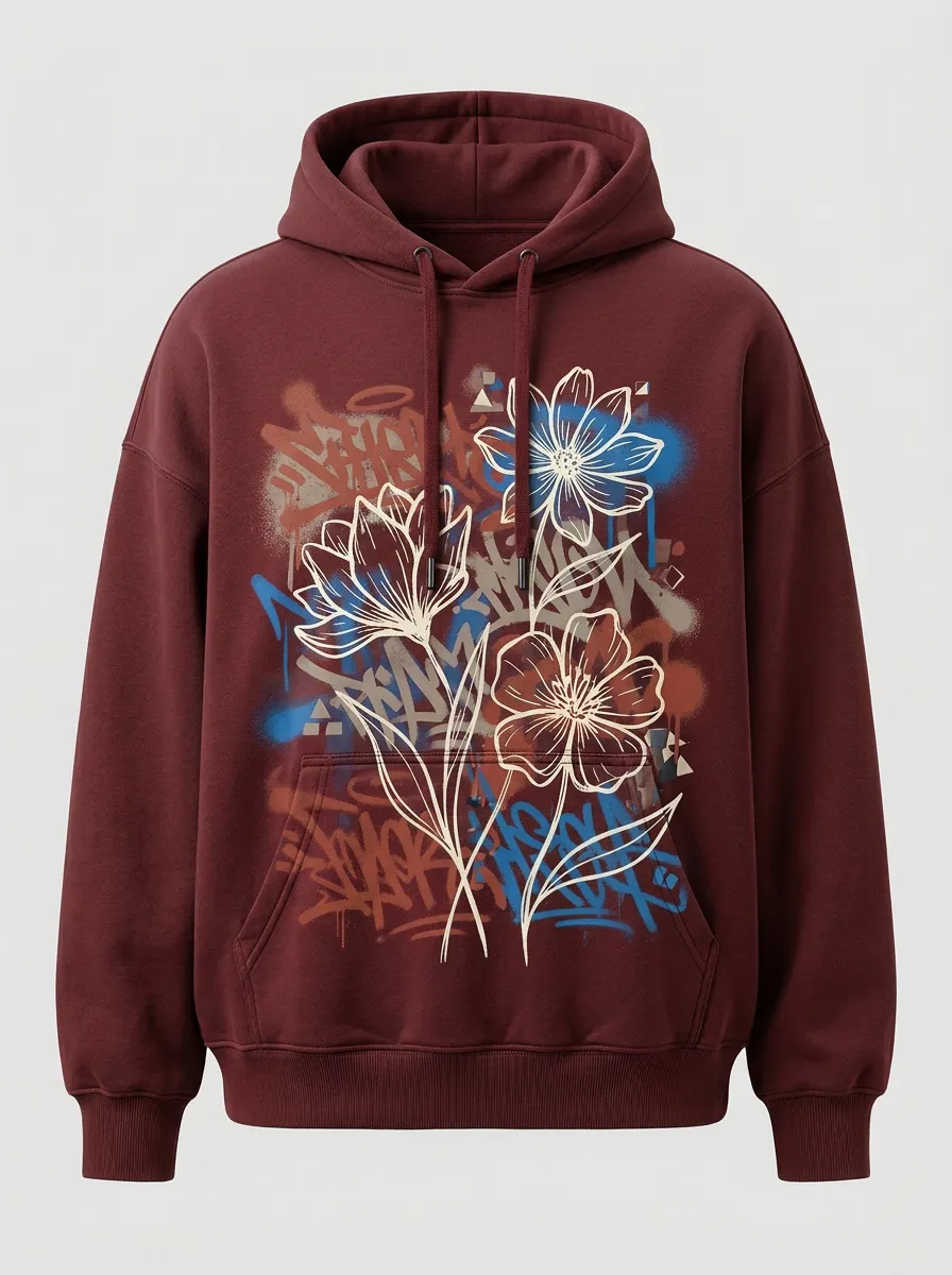 Unisex Urban Floral Street Art Hoodie