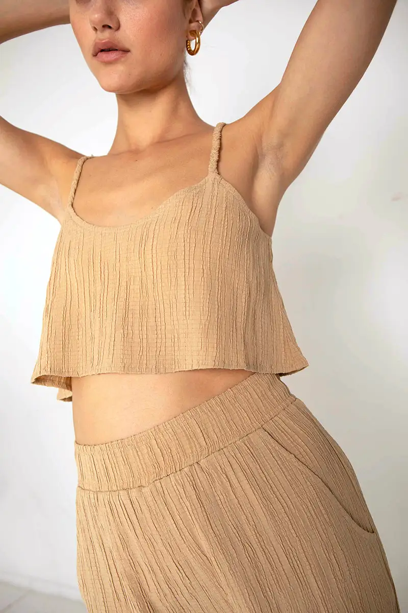 Refined Cotton Cropped Tank Top