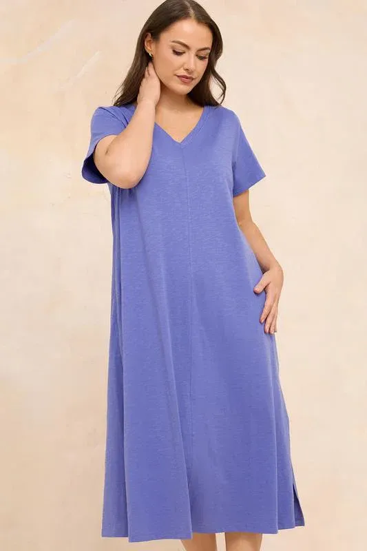 Bright Blue Premium Cotton Dress