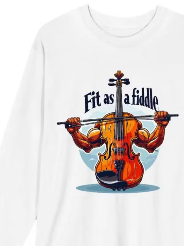 Violin Graphic Long Sleeve T-Shirt