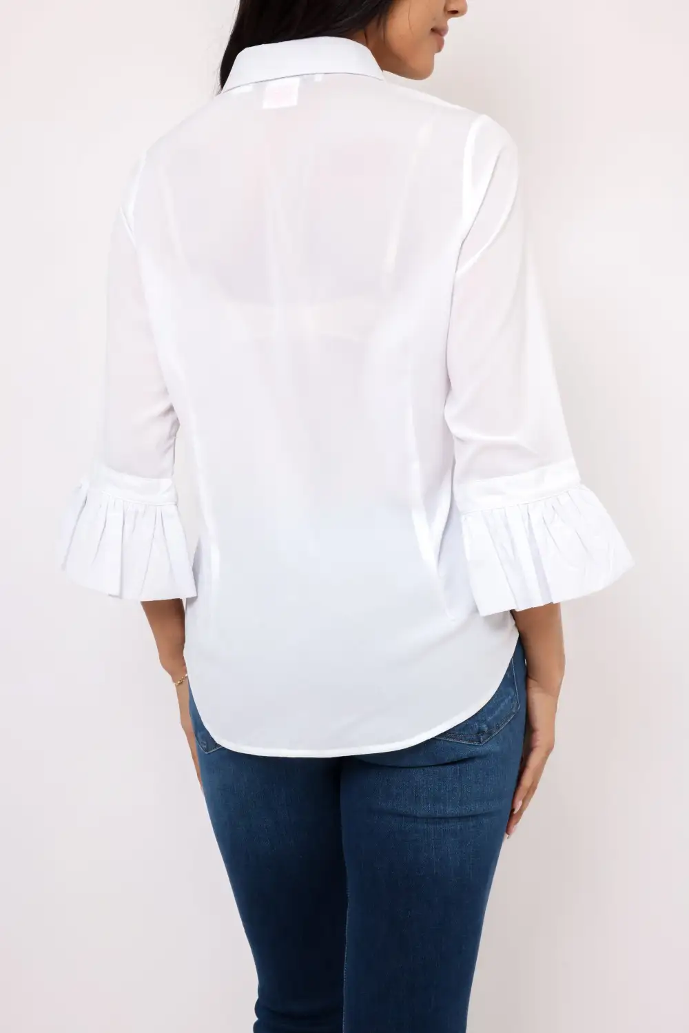 Button Ruffle Ruffled Blouse