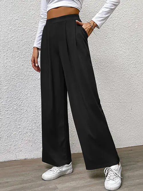 Relaxed High Waist Straight Pants